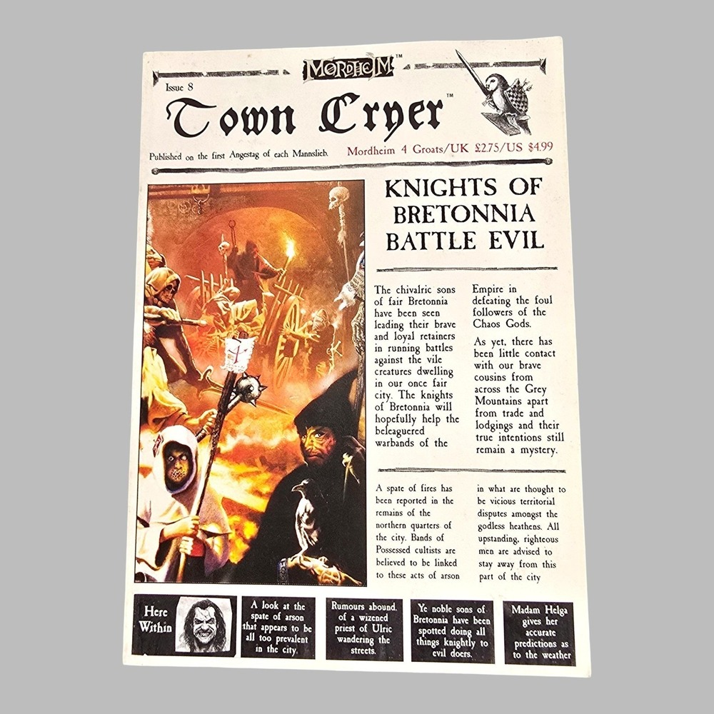 Games Workshop Mordheim Town Cryer Issue 8 Bretonnia Magazine Warhammer Fantasy